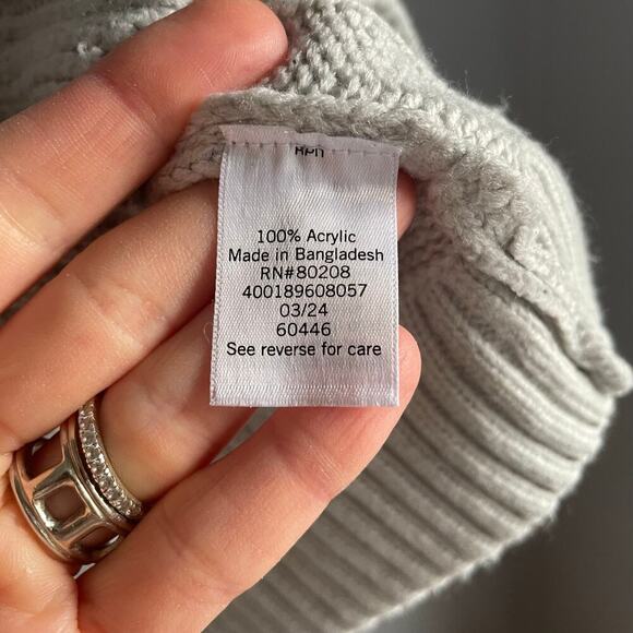 Y2K Bella Swan Grey Cableknit Zip up Cardigsn Sweater size Small - Picture 5 of 7